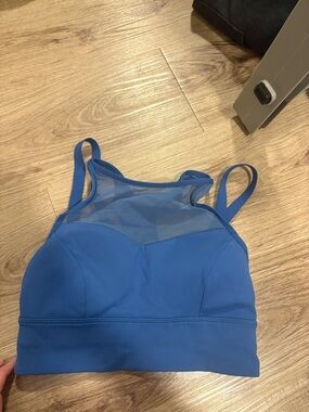 lululemon athletica Blue Mesh-Panel Crop Top
